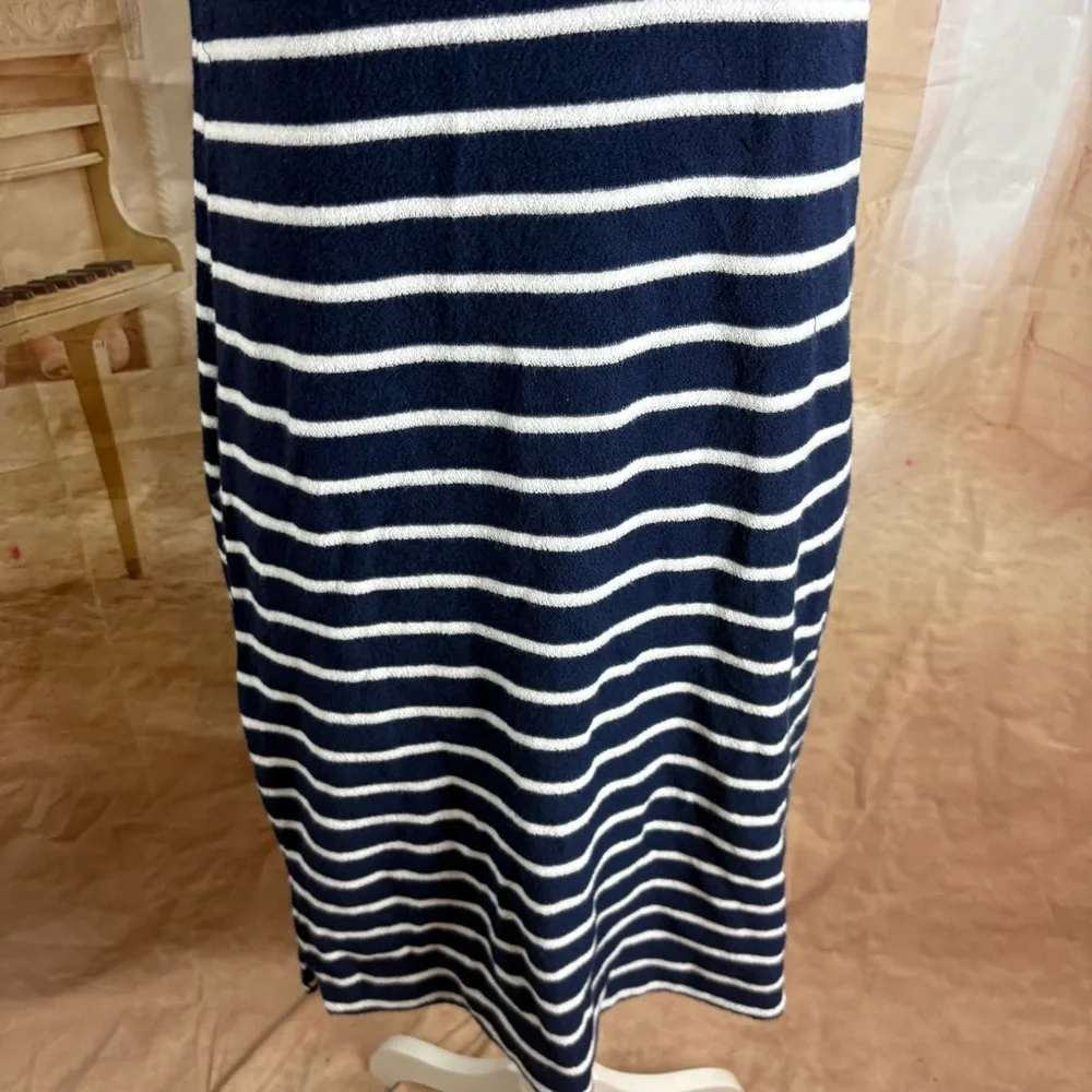 NEW Vineyard Vines Terry Towel Women's Navy Striped Dress - Picture 4 of 11